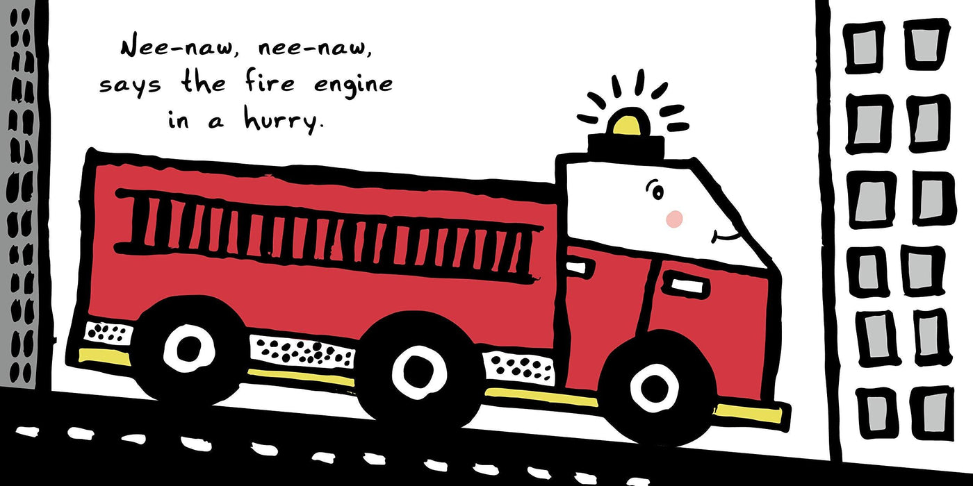 Vroom, Zoom! Here Comes The Fire Engine: A Press and Listen Sound Book - My Playroom 