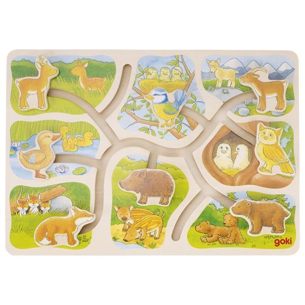Goki Who Belongs to Who? Sliding Puzzle 3yrs+ - My Playroom 