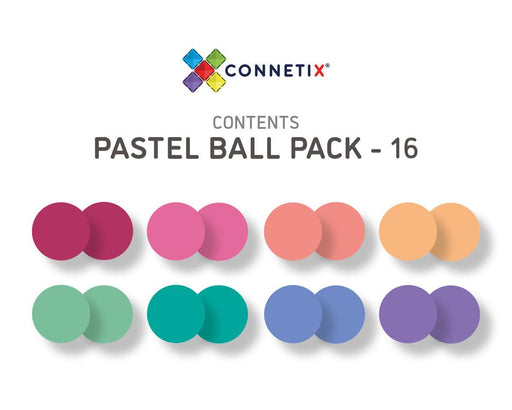 Magnetic Tiles Connetix Tiles Pastel Replacement Ball 16 Piece Pack - My Playroom 