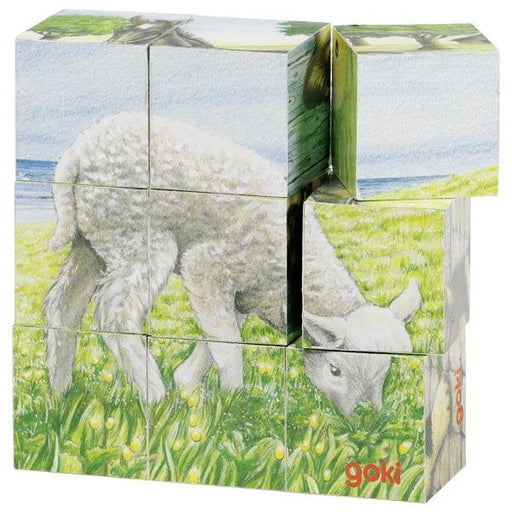 Goki Farm Animals Cube Puzzle 3yrs+ - My Playroom 