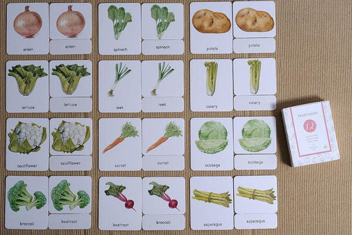 Vegetables 3-Part Cards English - My Playroom 