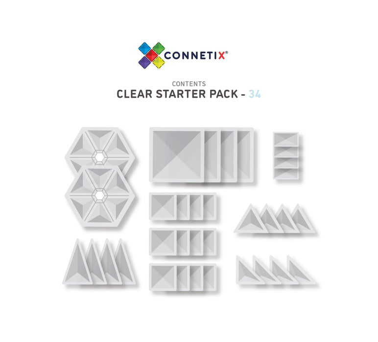 Connetix Clear Pack 34 Piece - My Playroom 