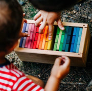 Gluckskafer Rainbow building block slats in Tower Box 60pcs - My Playroom 