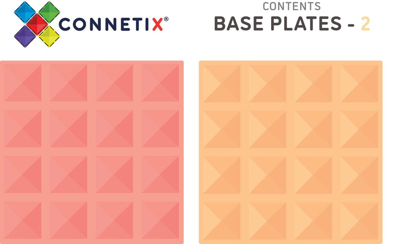 Connetix Pastel Base Plate Lemon & Peach 2 Piece Pack - My Playroom 