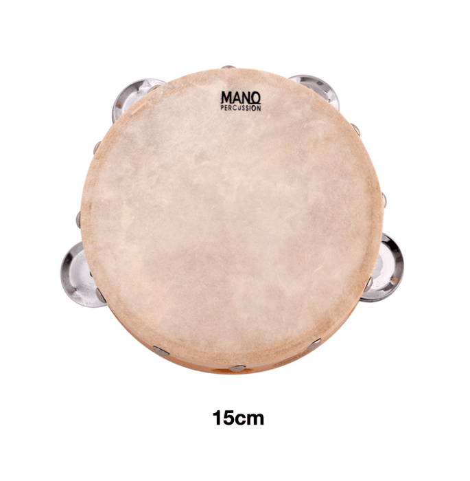 Mano Percussion 15cm Wood Tambourine with Calf Skin - My Playroom 