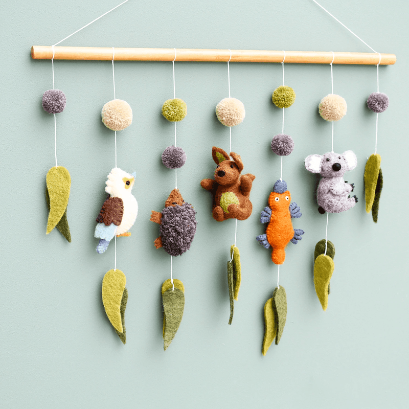 Tara Treasures Felt Nursery Cot Mobile Hanging - Australian Animals - My Playroom 