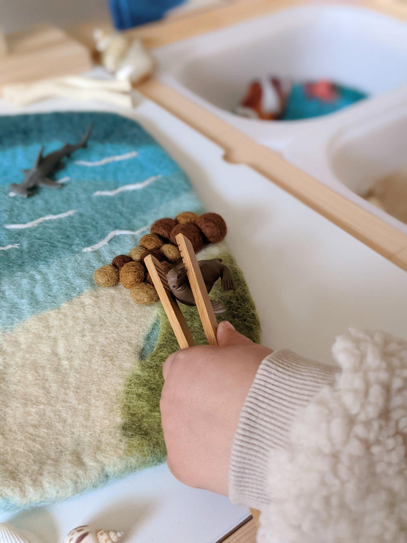 Tara Treasures Felt Sea, Beach and Rockpool Play Mat Ocean Playscape 35cm - My Playroom 