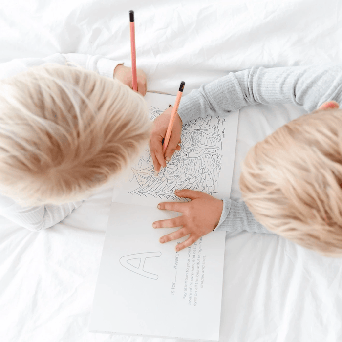 Mindful & Co ABCs of Mindfulness Poem and Colouring Book - Coal - My Playroom 