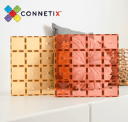 Connetix Pastel Base Plate Lemon & Peach 2 Piece Pack - My Playroom 