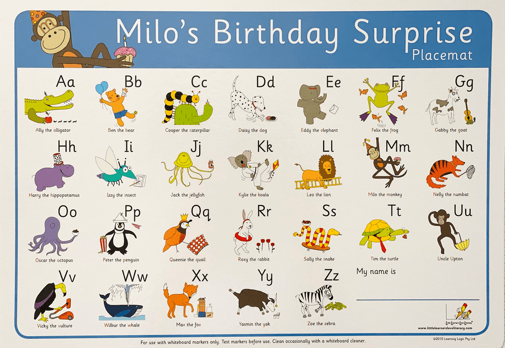 Milo's Birthday Surprise Placemat - My Playroom 