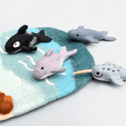 Tara Treasures Felt Ocean Marine Mammals Toys - Orca, Whale, Dolphin, Narwhal - My Playroom 