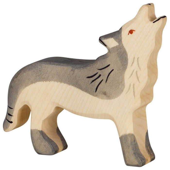 Holztiger Wolf Howling Wooden Woodland & Meadow Animal - My Playroom 