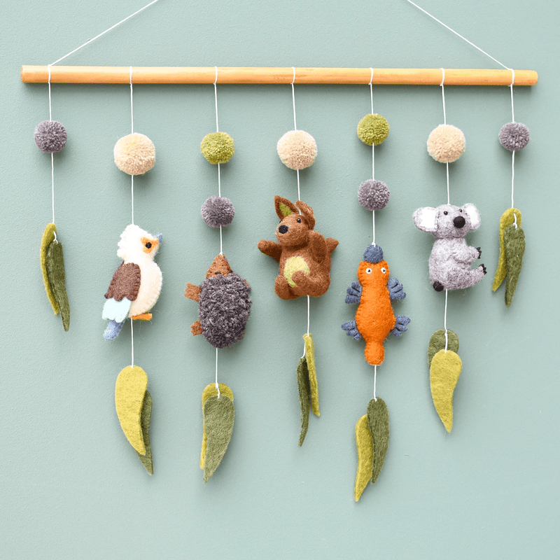 Tara Treasures Felt Nursery Cot Mobile Hanging - Australian Animals - My Playroom 