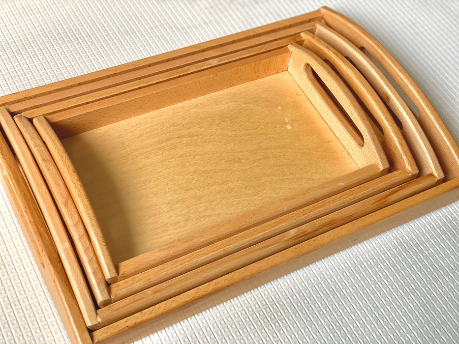 Beechwood Frame Tray with Handles Set of 4 - My Playroom 