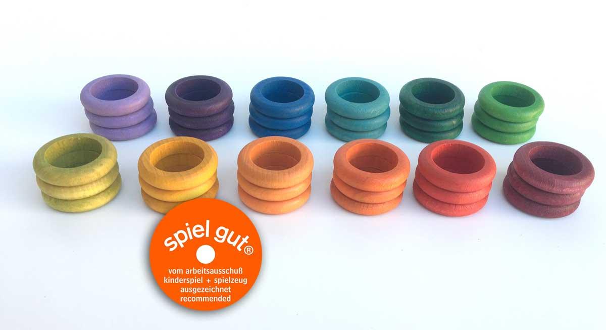 Grapat Rings 12 Colours 36 pieces 18m+ - My Playroom 
