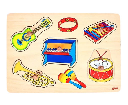 Goki Instruments Sound Knob Puzzle Cognitive Developmental Toys for To ...