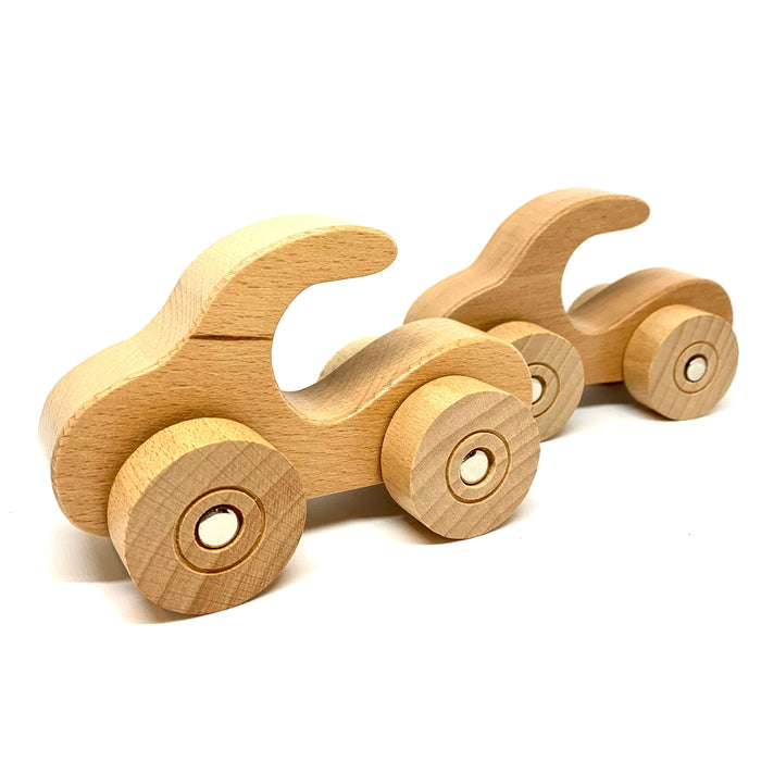 The Freckled Frog Wooden Toy Car with Handle 12m+ - My Playroom 