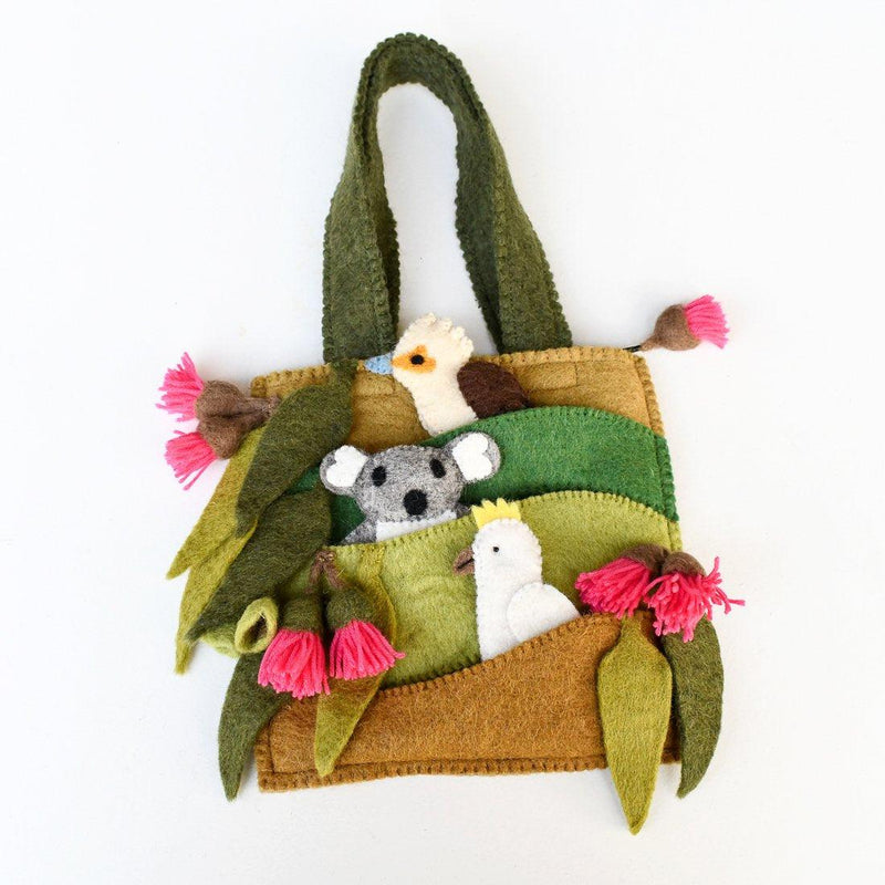 Tara Treasures Felt Australian Gumnut Playscape Bag - My Playroom 