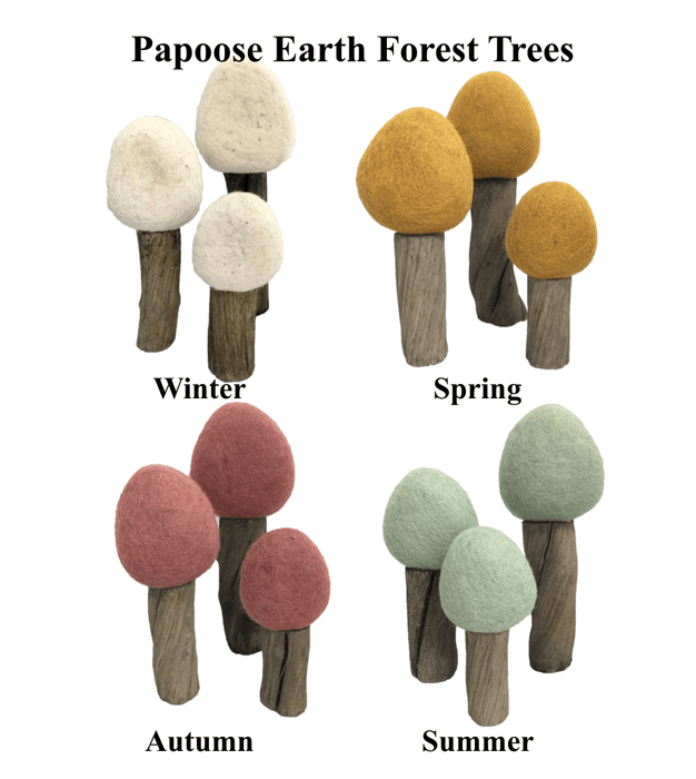 Papoose Earth Forest Trees Set of 3 Spring - My Playroom 