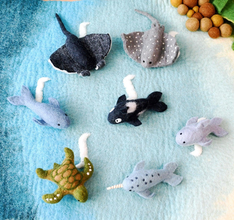 Tara Treasures Felt Sea Creatures Ocean Toys Set of 7 - My Playroom 