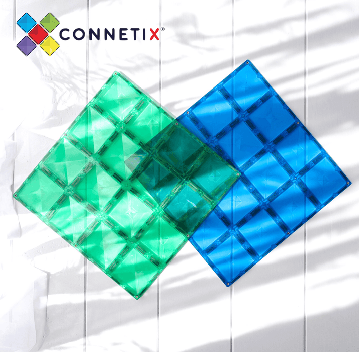 Connetix Rainbow Base Plate Blue & Green Pack 2 Piece - My Playroom 