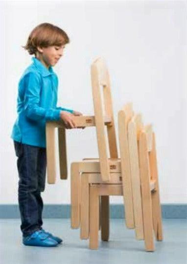 Stackable Wooden School Chairs Toddler to Upper Primary 4 Seat Heights Available 24.5 - 38cm - My Playroom 