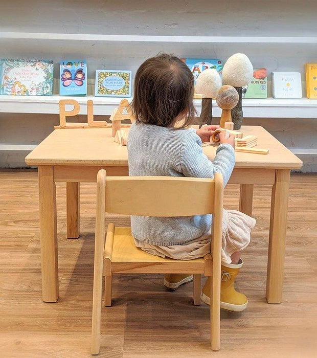 Montessori Furniture Toddler TABLE SET (12m - 3yrs) Beechwood - Table 80(L) x 60(W) x 46(H)cm, Chair 26cm(H) - My Playroom 