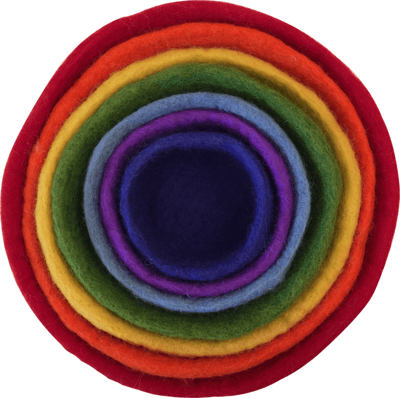 Papoose Felt Rainbow Nested Bowls Set of 7 - My Playroom 
