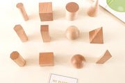 Wooden Geometric Solids 12pcs 3yrs+ - My Playroom 