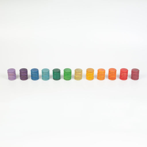 Grapat Coloured Rainbow Coins 12 Colours 72 piece 18m+ - My Playroom 