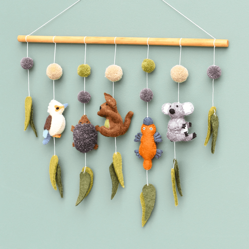 Tara Treasures Felt Nursery Cot Mobile Hanging - Australian Animals - My Playroom 