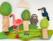 Tara Treasures Felt Rainforest Animals Woodland Finger Puppets Set of 4 - My Playroom 