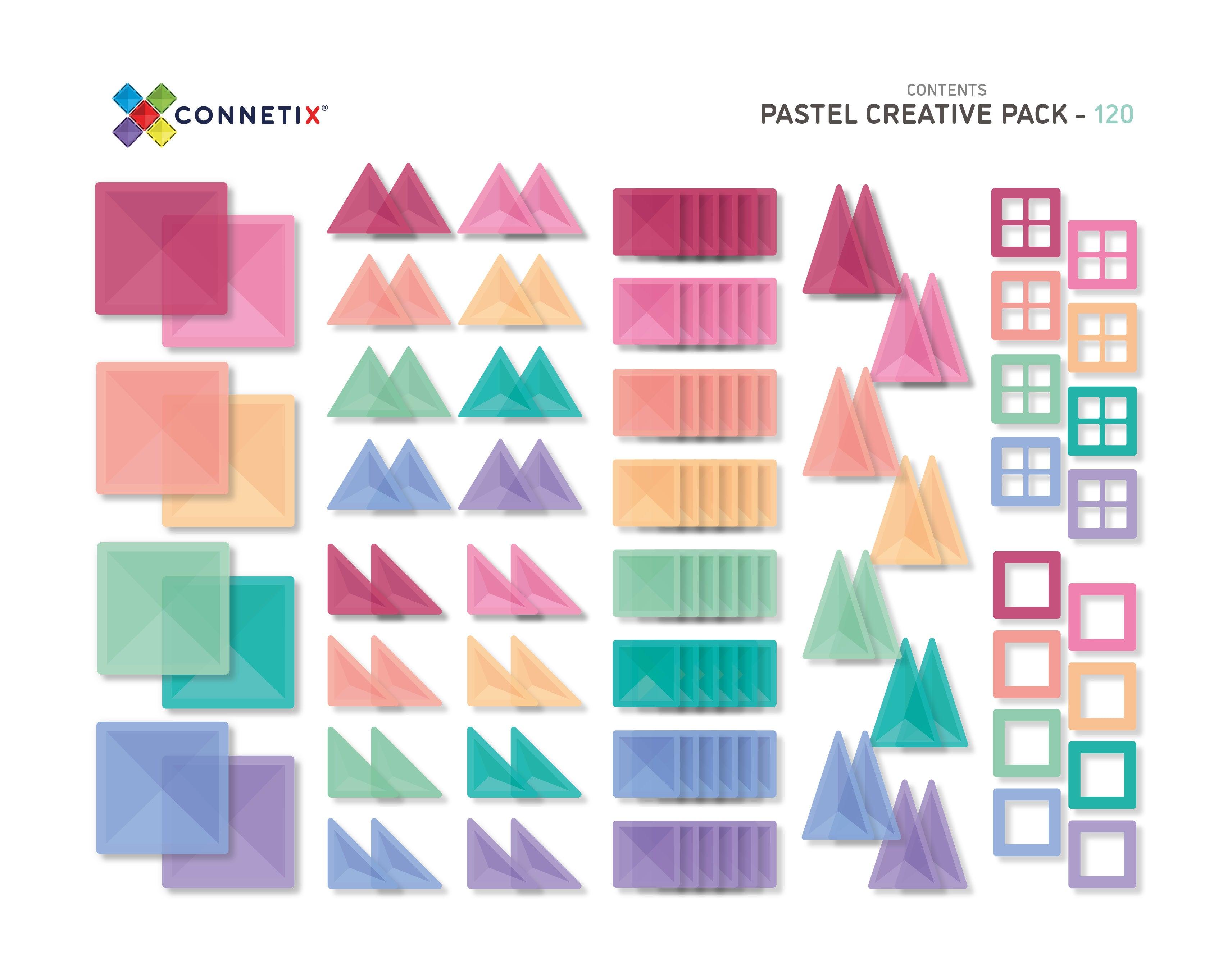 Connetix Tiles Pastel Creative Pack 120 Piece Best Seller 3yrs+