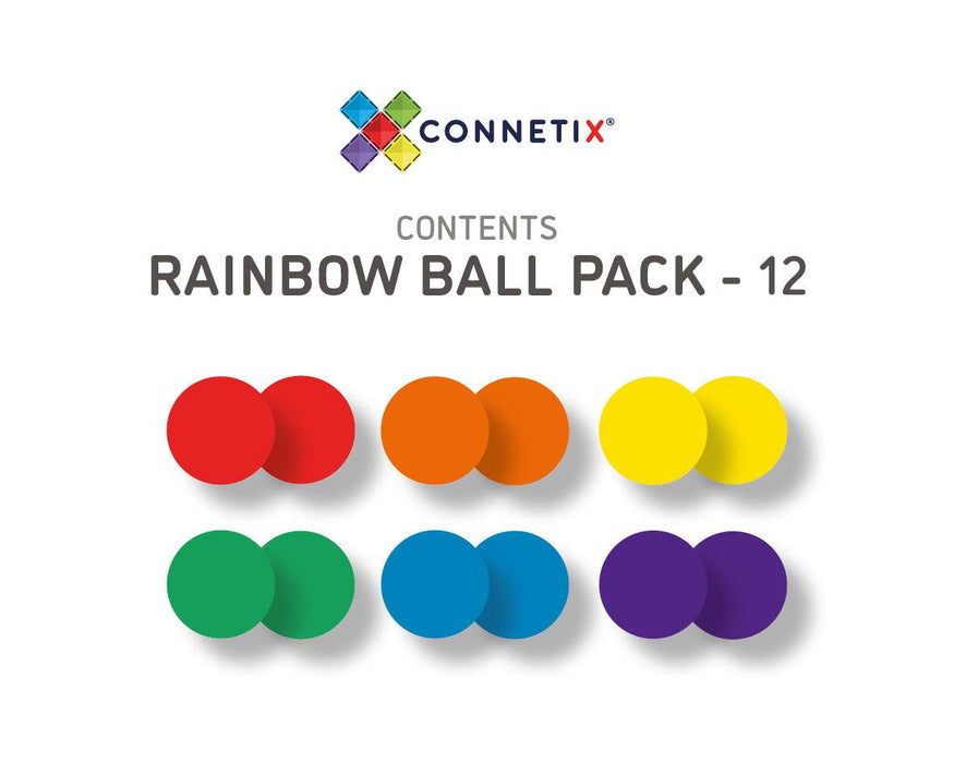 Magnetic Tiles Connetix Tiles Rainbow Replacement Ball 12 Piece Pack - My Playroom 