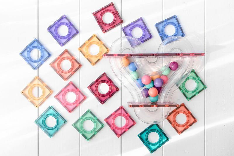 Connetix Pastel Ball Run Expansion 106 Piece Pack 2021 - My Playroom 