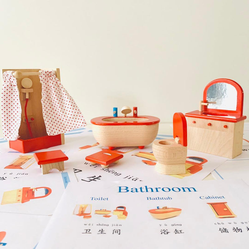 Goki Furniture for Flexible Puppets, Bathroom 3yrs+ - My Playroom 