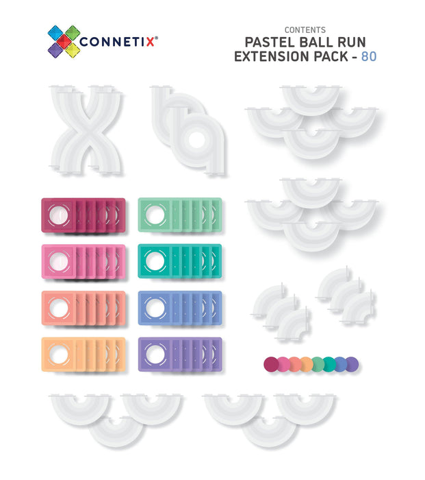 Connetix Pastel Ball Run 80 Piece Expansion Pack 2022 NEW - My Playroom 