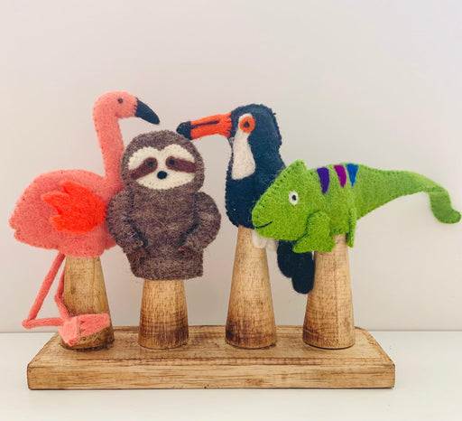 Tara Treasures Felt Rainforest Animals Woodland Finger Puppets Set of 4 - My Playroom 