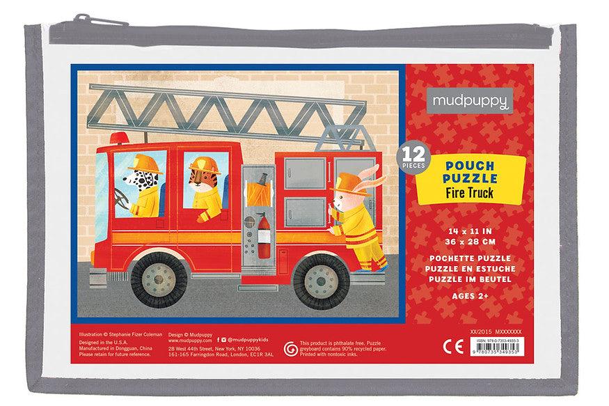 Mudpuppy Pouch 12 Pc Puzzle – Fire Truck 2+ - My Playroom 