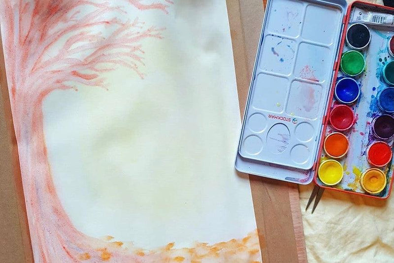 Stockmar Watercolour Paint Set in Tin -  12 Opaque Colours, Brush+Palette 3yrs+ - My Playroom 