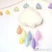 Tara Treasures Large Felt Cloud Nursery Mobile Pastel Rainbow Raindrops - My Playroom 