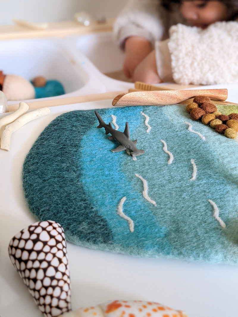 Tara Treasures Felt Sea, Beach and Rockpool Play Mat Ocean Playscape 35cm - My Playroom 