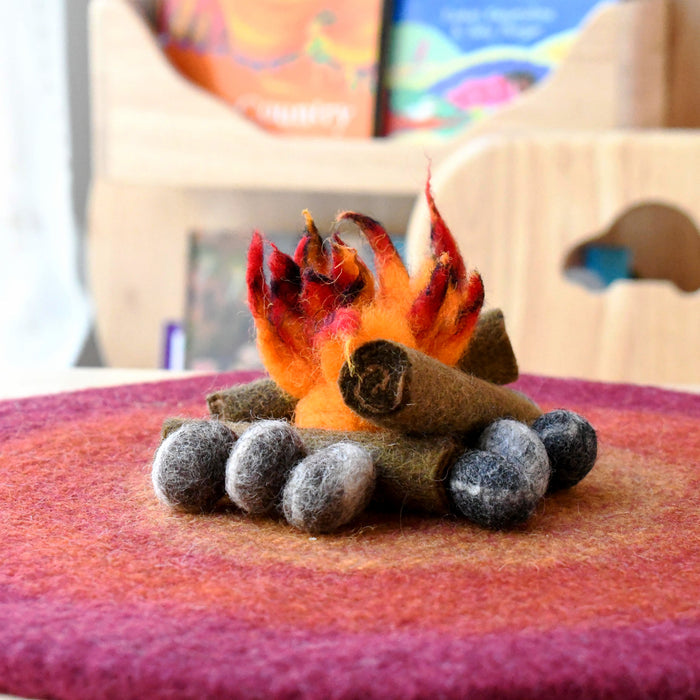 Tara Treasures Felt Campfire Play Mat Playscape 40cm Diameter Pretend & Imaginative Play Toys 3yrs+