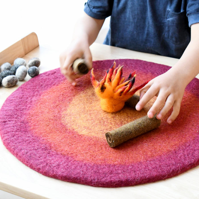 Tara Treasures Felt Campfire Play Mat Playscape 40cm Diameter Pretend & Imaginative Play Toys 3yrs+