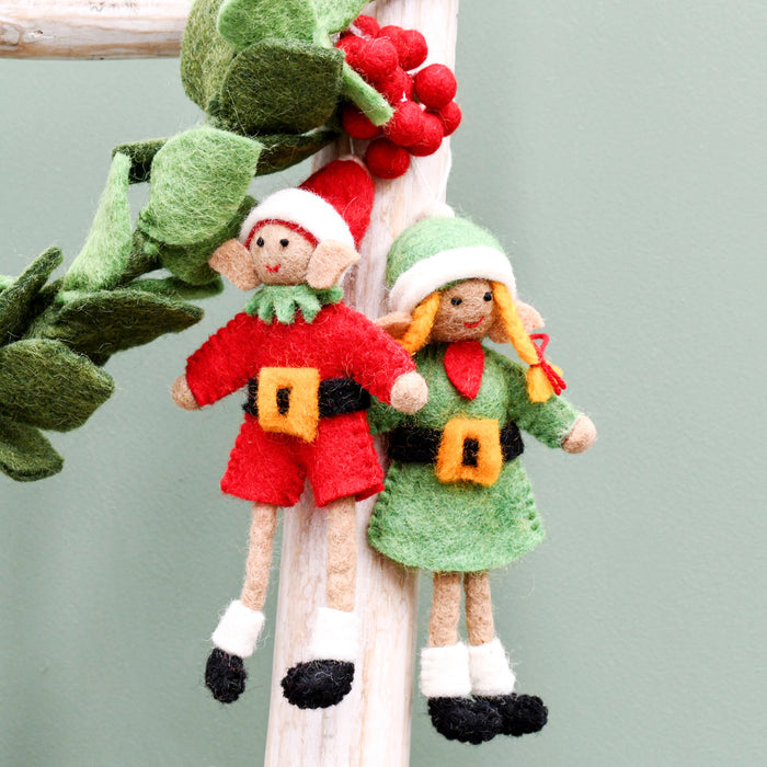 Tara Treasures Felt Christmas Elves (Pair)