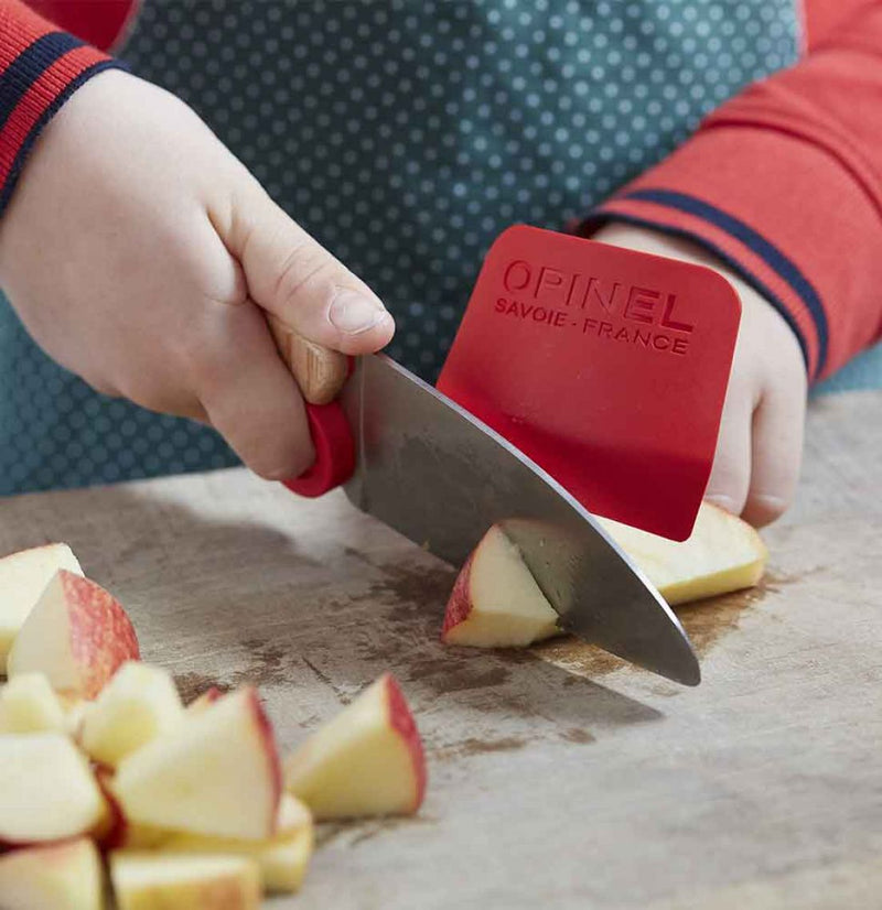 Opinel Le Petit Chef Knife and Peeler Finger Guard Complete Set Red Montessori Practical Life Materials Best Seller 7yrs+