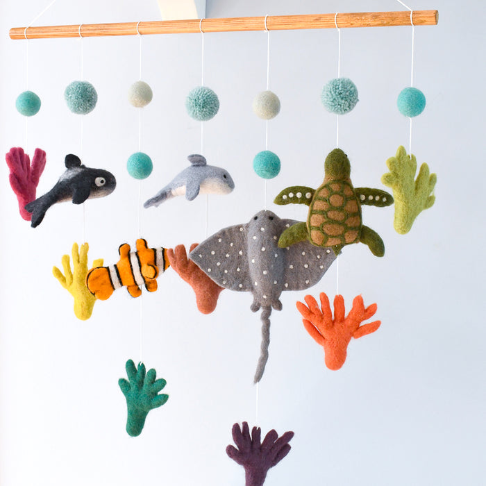 Tara Treasures Felt Baby Nursery Cot Mobile Hanging Coral Reef Australian Ocean Animals Baby Gifts Idea Best Seller 0m+