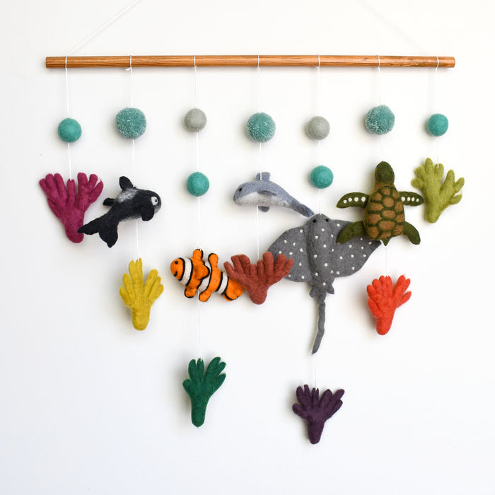 Tara Treasures Felt Baby Nursery Cot Mobile Hanging Coral Reef Australian Ocean Animals Baby Gifts Idea Best Seller 0m+