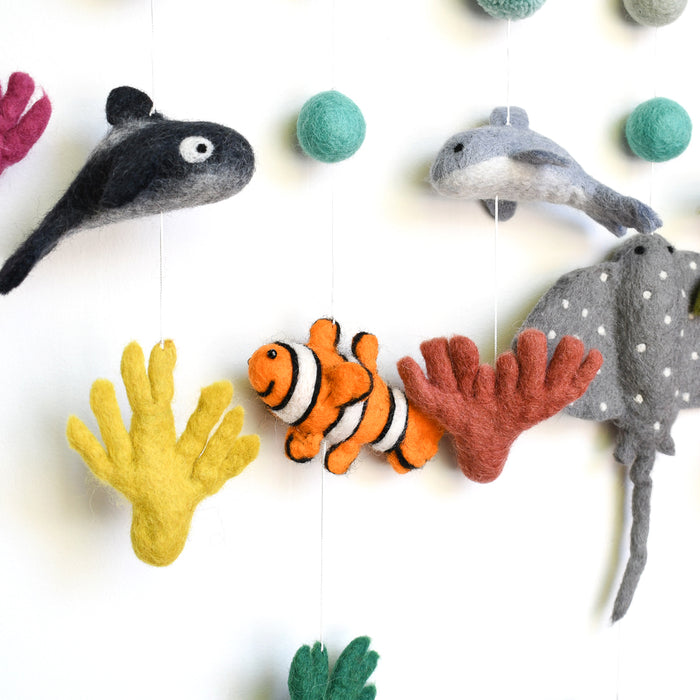 Tara Treasures Felt Baby Nursery Cot Mobile Hanging Coral Reef Australian Ocean Animals Baby Gifts Idea Best Seller 0m+