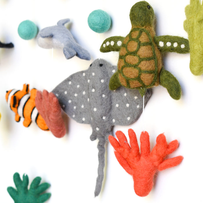 Tara Treasures Felt Baby Nursery Cot Mobile Hanging Coral Reef Australian Ocean Animals Baby Gifts Idea Best Seller 0m+